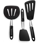 Turner Spatula Set, Kitchen Spatulas Turner, Stainless Steel & Premium Silicone | Non-Stick 600F ...