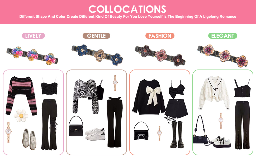 Sparkling Crystal Stone Braided Hair Clips