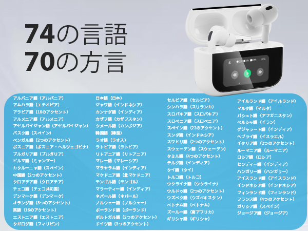 Amazon.co.jp: 翻訳機能付きイヤホン 144の言語に対応した