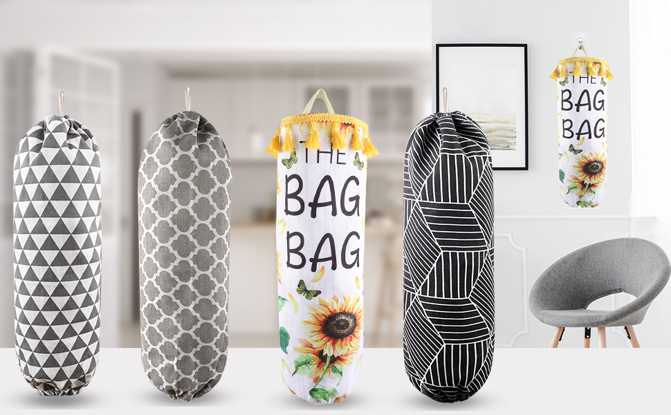 Plastic Bag Holder Wall Mount,Washable Plastic Bag