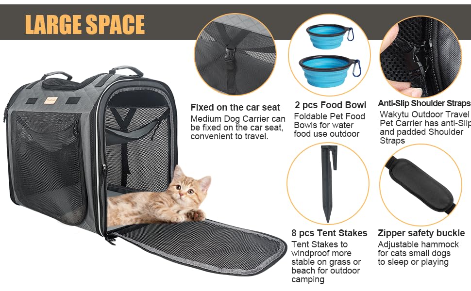 Portable 2in1 Pair Compartment Display Home Cat Carrier