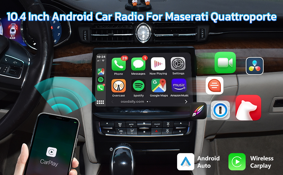 Android car radio upgrade for Maserati Quattroporte 2013-2017