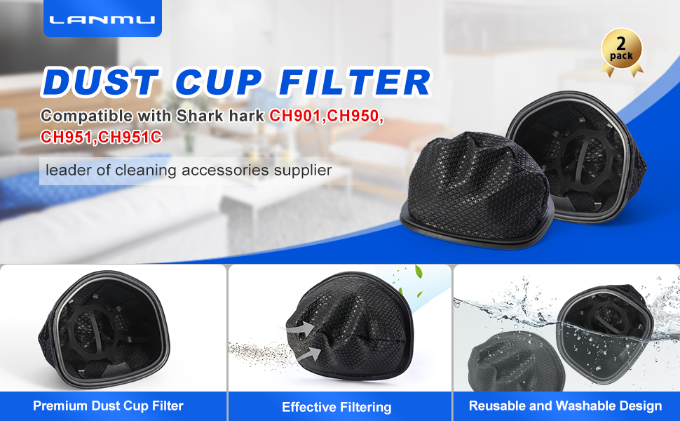 LANMU Dust Cup Filter Compatible with Shark Model CH950
