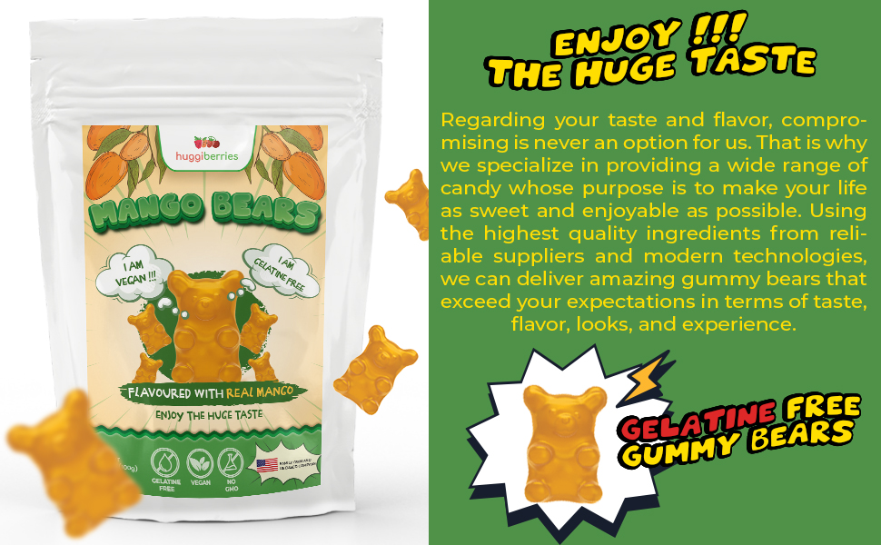 Amazon.com : Huggiberries Vegan Gummy Bears 3.5oz (5 Pack) - Organic - What Gummy Candies Are Gluten Free