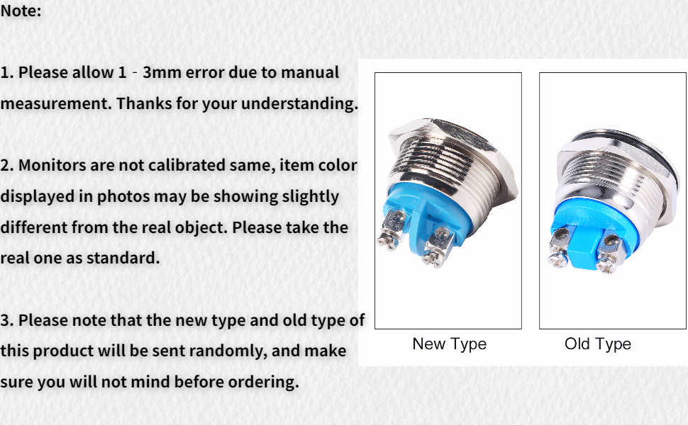 Momentary Switch, 19mm Waterproof Car Metal Push Button Horn Momentary