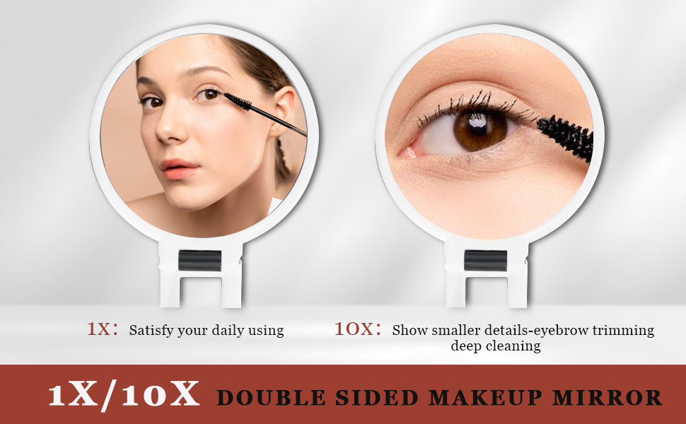 10x Travel Magnifying Mirror, 2Sided Folding Handheld