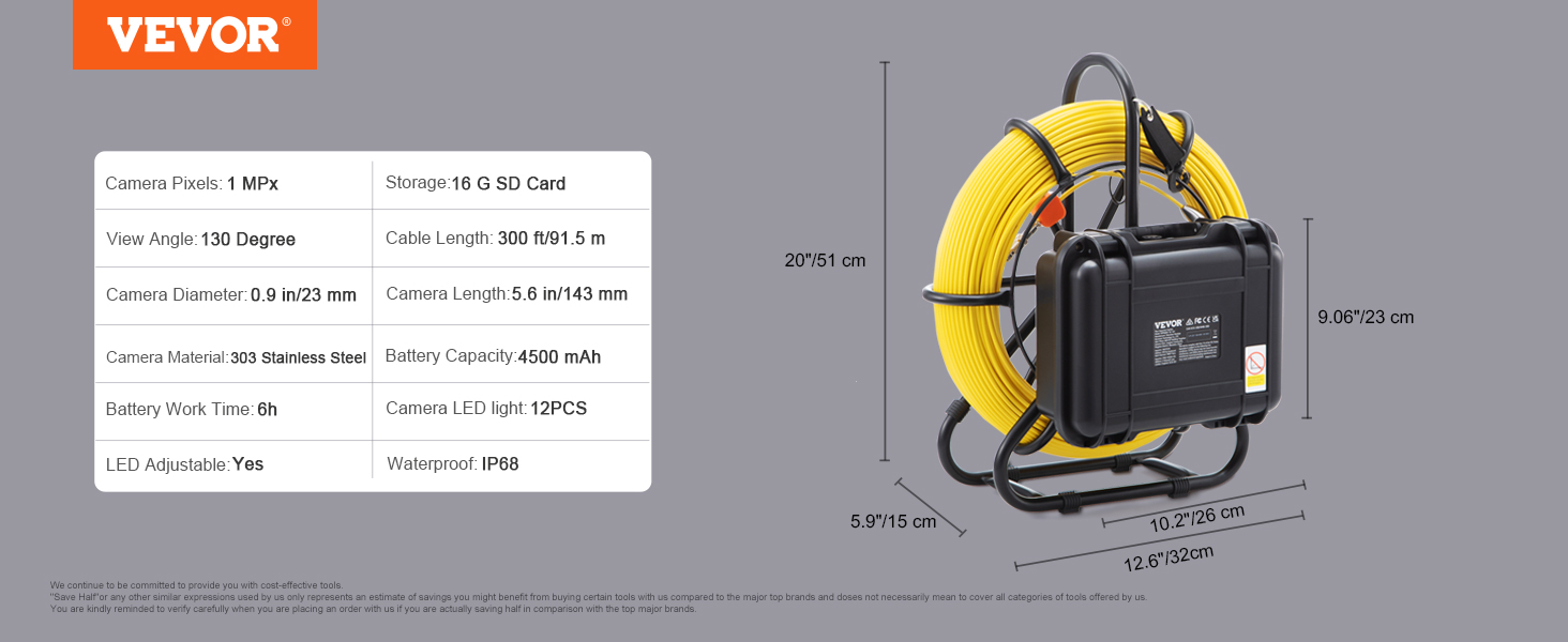 snake camera with light