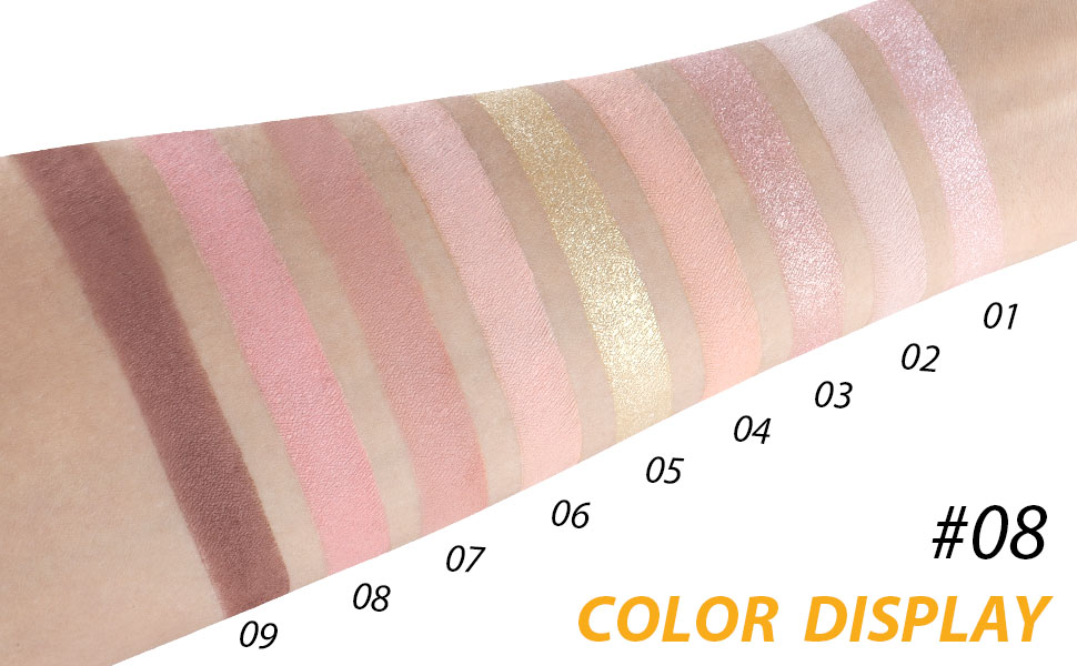 9Color Nude Champagne Gold Pink Colorful Eyeshadow Palette Makeup