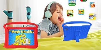 8inch kids tablet red and blue