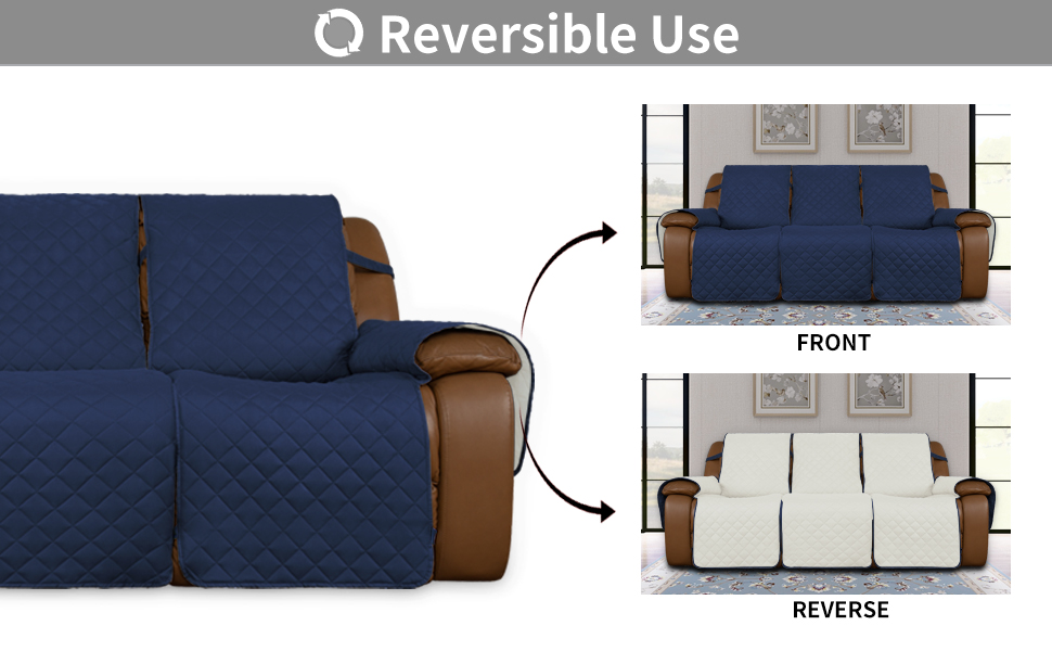 EasyGoing Recliner Sofa Cover, Reversible Couch Cover for