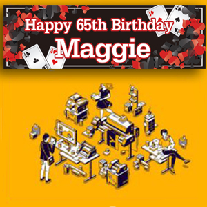 2 Personalised Birthday Banner Photo Pink Party Decoration Flower