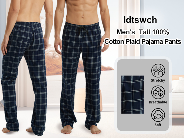Idtswch Mens Tall Pajama Pants 30