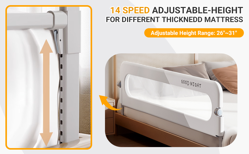 DMG Toddler Bed Rails for Crib, Foldable Bed Rail for Toddlers
