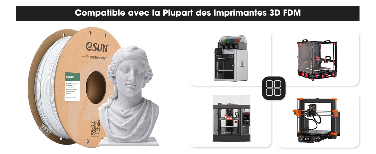 eSUN PLA Marble Filament 1.75mm 3D Printer Filament PLA Marble 1KG Spool Printing Filament