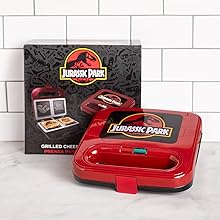 Uncanny Brands Jurassic Park Grilled  Cheese Maker- Panini Press and Compact Indoor Grill-