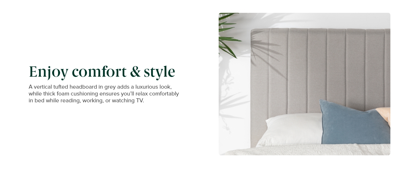 Zinus Queen Bed Frame DEBI Fabric Platform Bed Light Grey Base Mattress