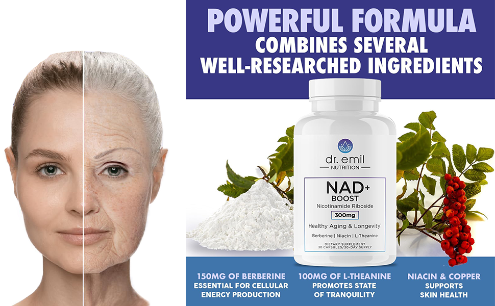 Supplement for Longevity, Healthy Aging & Cellular Regeneration - NAD Supplement with with Berberine