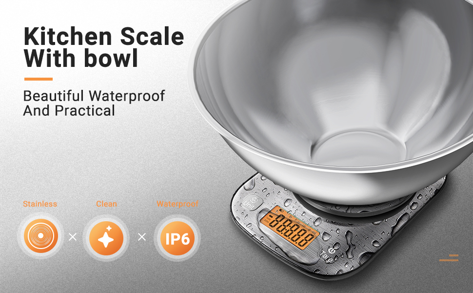 kitchen scale with bowl