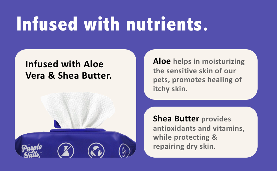 Purple Tails Dog Wipes