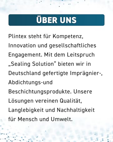 Der Text lautet „ÜBER UNS“, gefolgt von einem deutschen Text über Unternehmenswerte und Nachhaltigkeitsengagement. Blaues Header-Banner mit weißem Text.