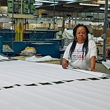 Cloth is cut, sewn, inspected and packaged in the USA in Thomaston, Georgia 