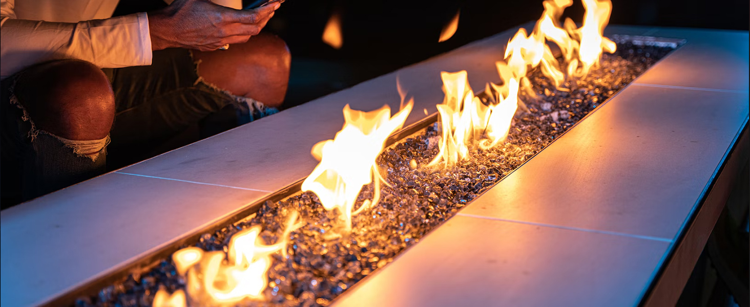 Utheer Gas Fireplace Glowing Embers, Rock Wool for Vent