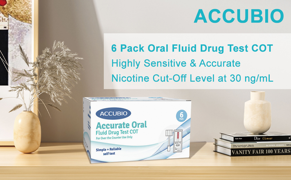 6 Pack Oral Fluid Drug Test COT，Cotinine Test for Men