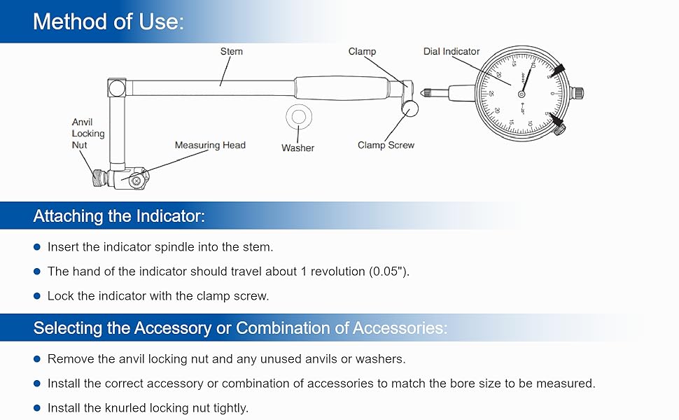 Fowler 526462500, Right Angle Dial Bore Gage with 2"6" Measuring