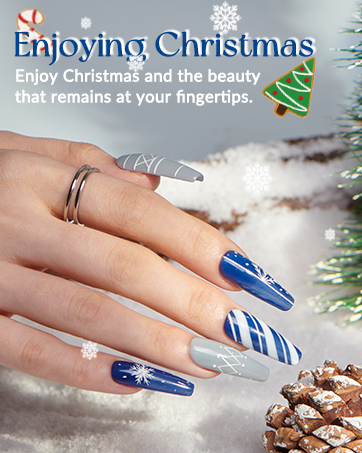 Phoenixy UV LED Soak Off Gel Nail Polish Set, 40 Pcs Gel Nail Polish with Glossy Matte Base Top Coat, Orange Blue Gel Nail Polish Kit Gift for Women (Glass Bottle) 26 Christmas Nail Art