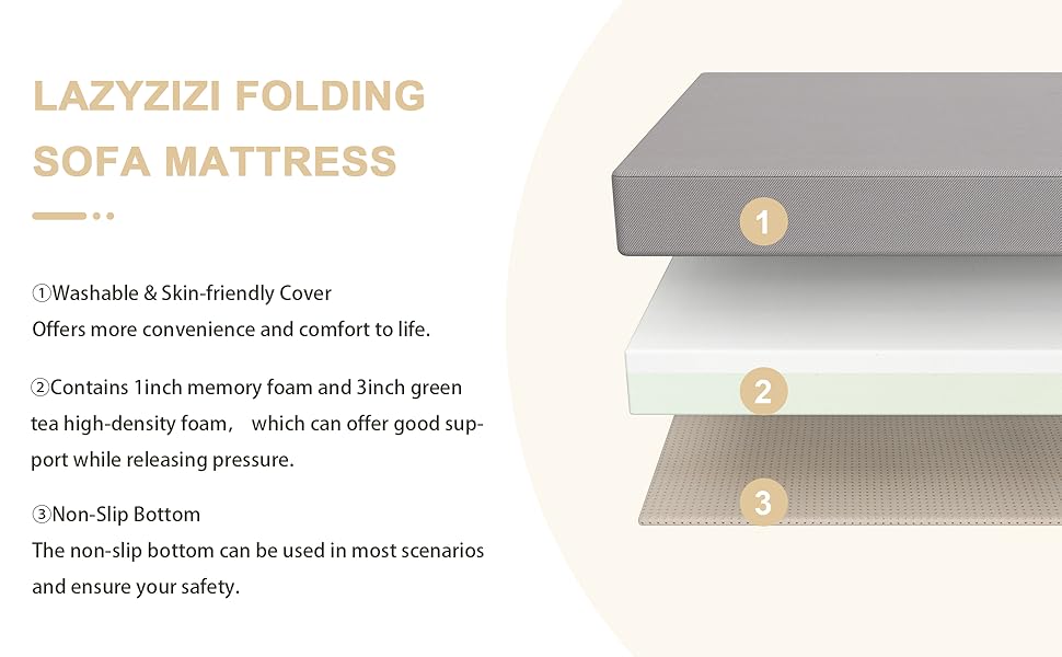 lazyzizi folding sofa mattress