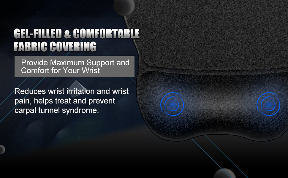 JIKIOU Ergonomic Mouse Pad with Wrist Support, Gel Mouse