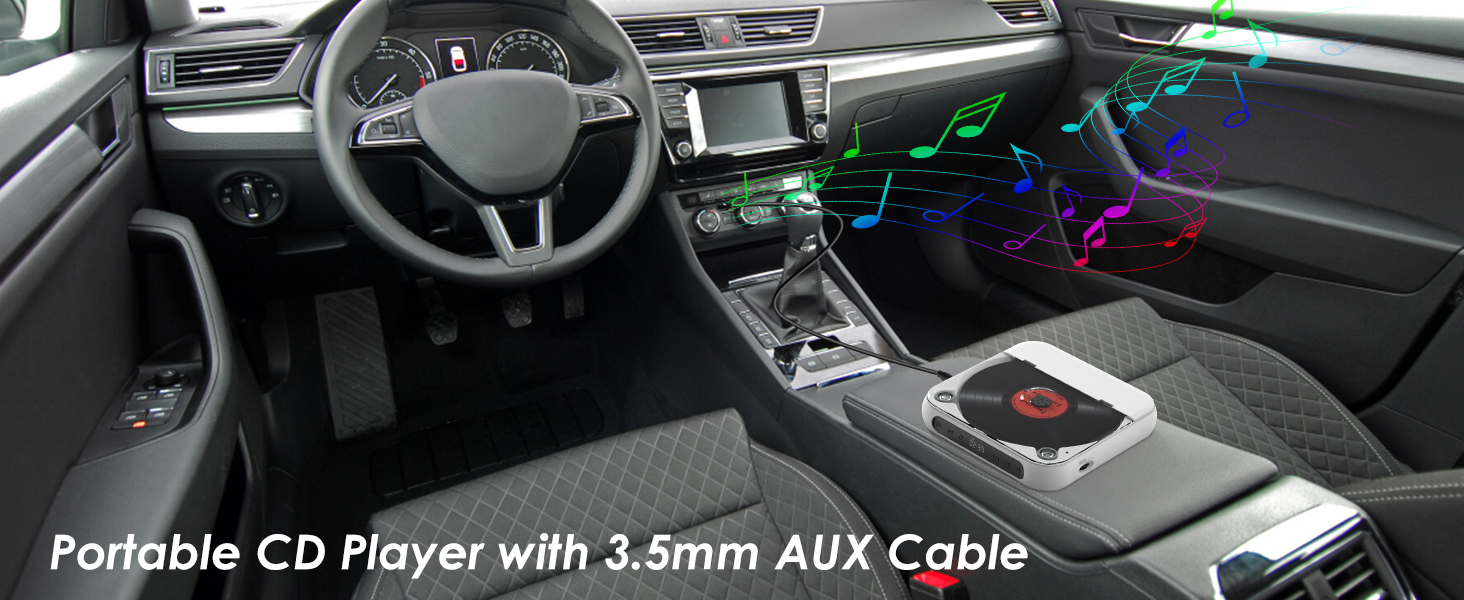 Rechargeable CD Player with Bluetooth, Portable Personal CD