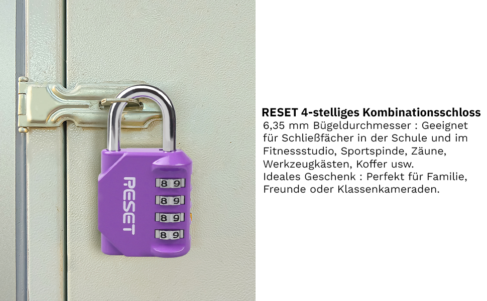 RESET 060 2 Pack 4 Digit Combination Lock Suitable for Gymnasiums