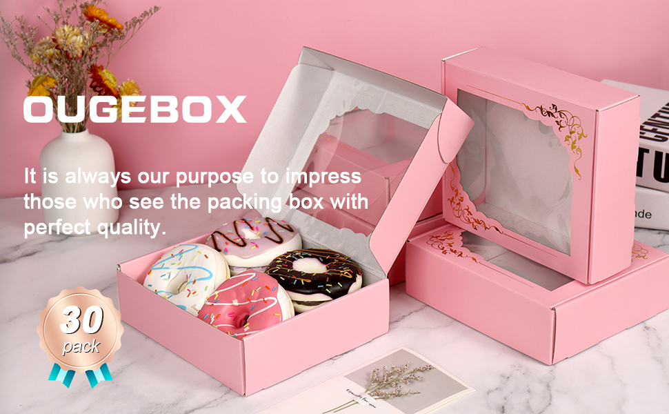 OUGEBOX 7x6x2 Inch Shipping Boxes for Small Business, Pack