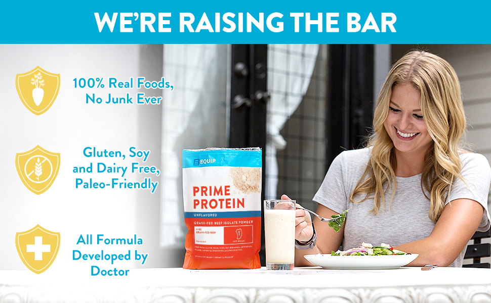 Equip Foods Prime Protein Grass Fed Beef Protein Powder Isolate Paleo and Keto