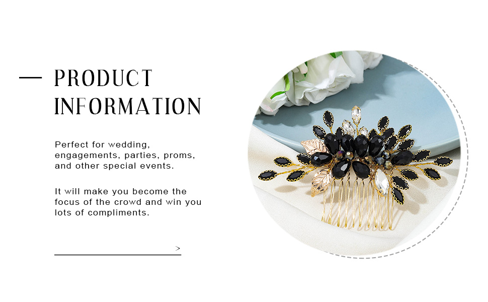 Black Rhinestone Hair Comb