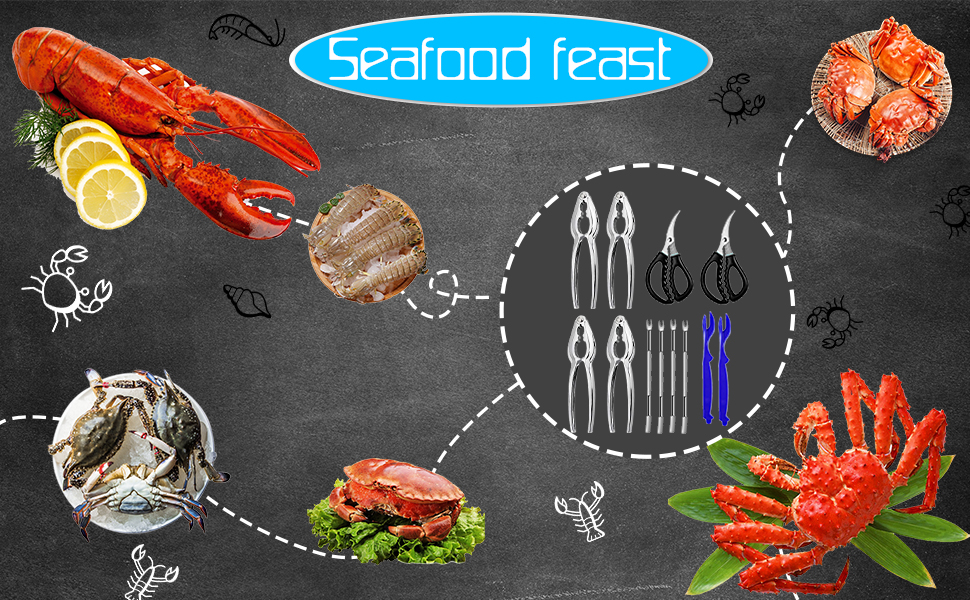 Seafood CrackersTools Nutcrackers Set, Crab Nut Lobster Crackers Tools