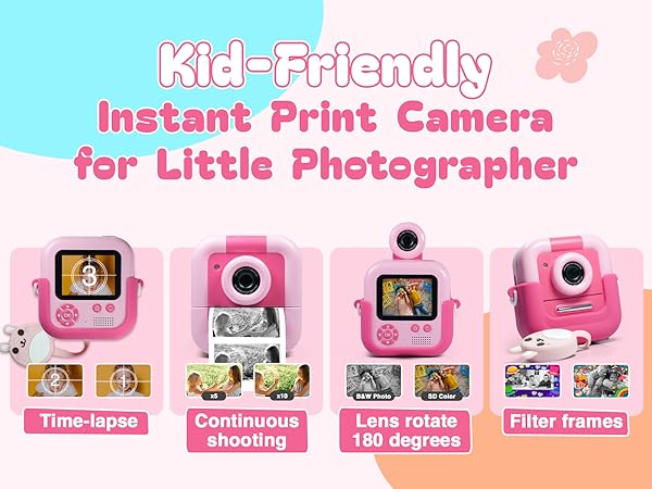 Amazon.com : Kids Camera Instant Print,Digital Selfie Camera