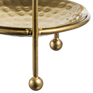 Jewelry Dish Organizer Hammered Brass Metal Ring Tray, Earring, Necklace Storage Display Tower