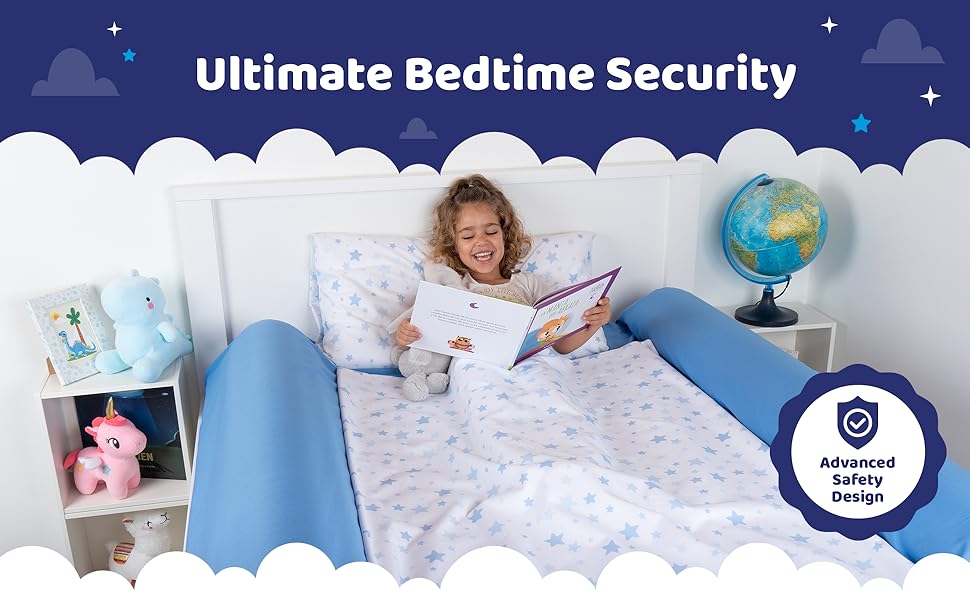 2Pack Inflatable Bed Rails for Toddlers Secure Travel Bed Bumpers
