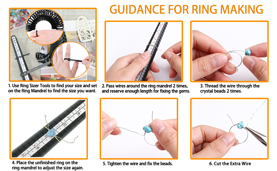 Ring Making Kit, Ring Size Measuring Tools with 14 Colors