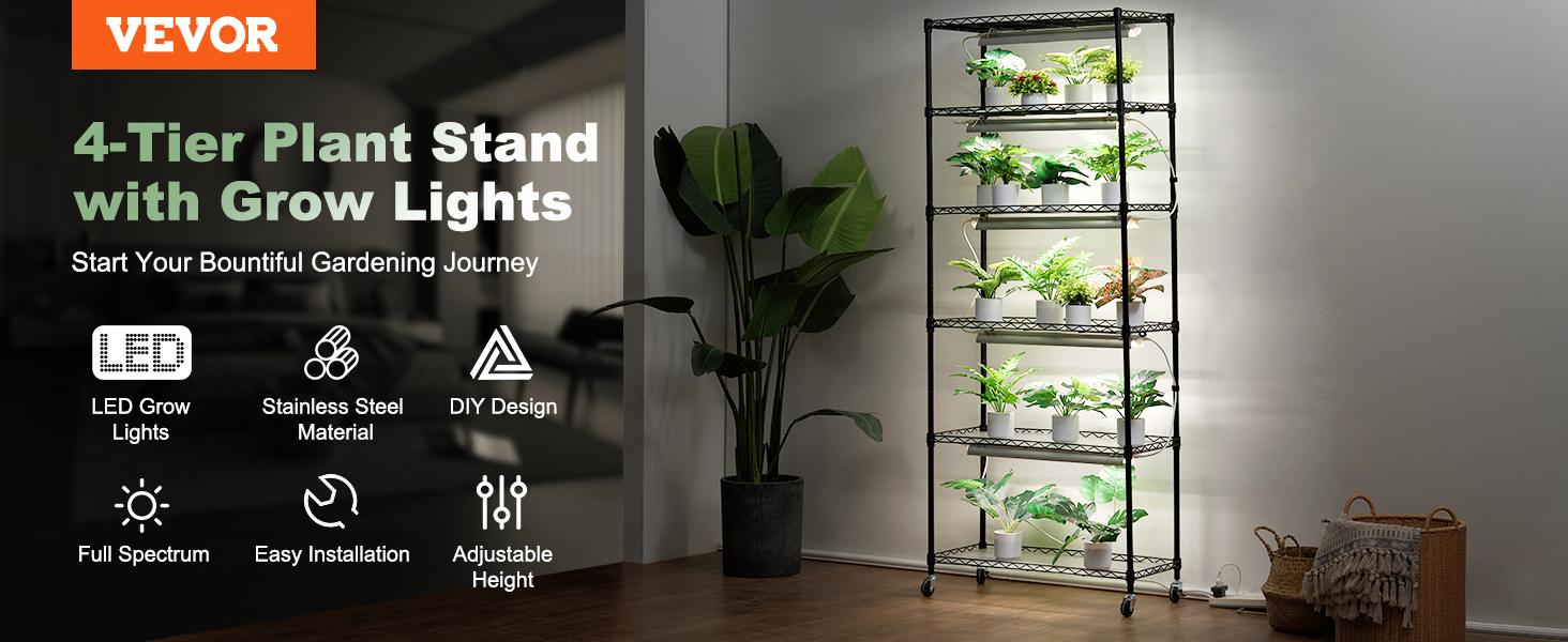 plant stand with grow light