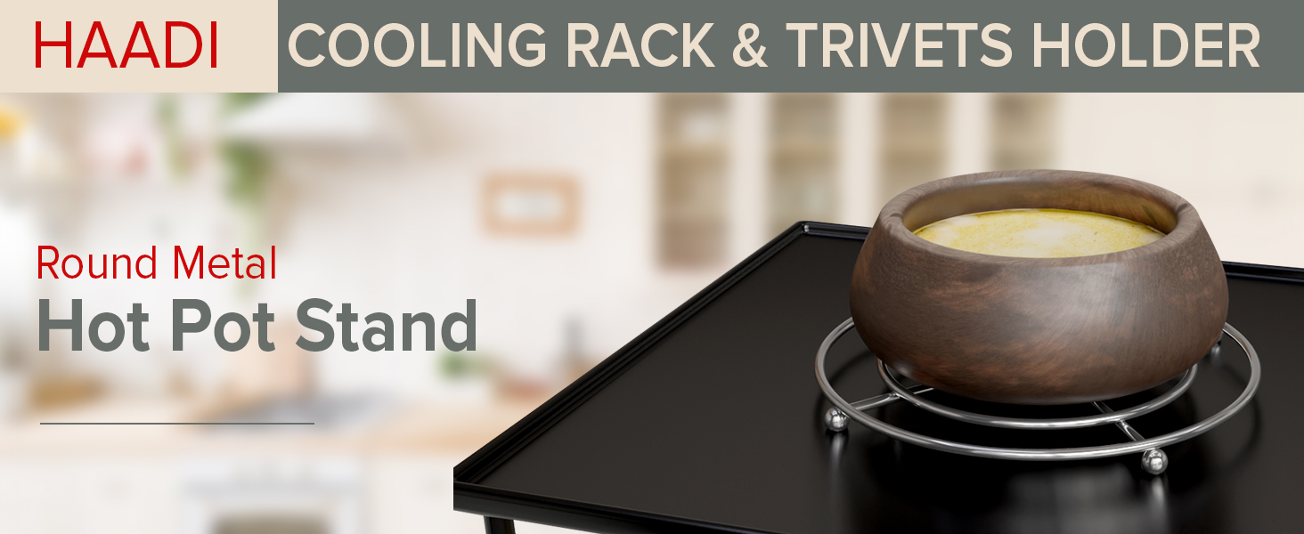 Cooling Rack Round Metal Trivets Holder Hot Pot Pan Cooking Stand Non