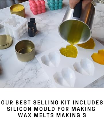 Salzoyart Candle Making Kit For Adults- | Soy Candle Making Kit Candle Making Kits Uk Wax Melt Making Kit With Wax Melts Mould Candle Mould Scents Colour Blocks Med Uk