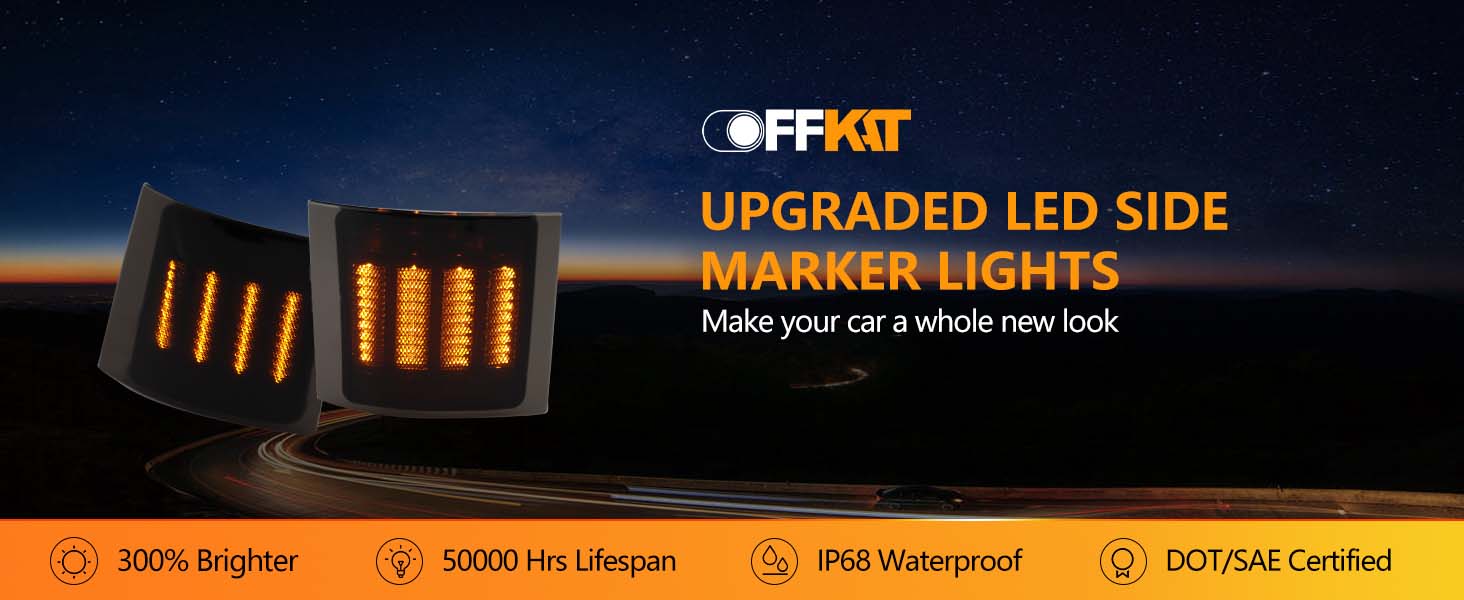 OFFKAT LED Front Corner Side Marker Lights for Chevy C/K