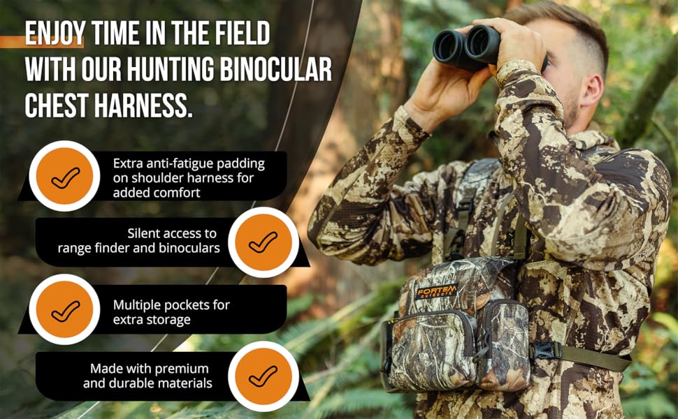 Fortem Outdoors Binocular Harness Chest Pack Realtree Edge Camo