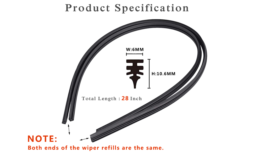 28 inch Silicone Windshield Wiper Blades Refills