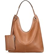 YALUXE Women’s Genuine Cowhide Leather Hobo Handbag Shoulder Bag Purse with Coin Pouch