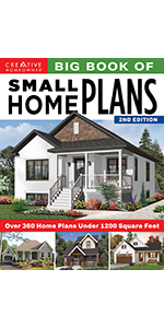 Cover art of a single, small home, text, Big Book of Small Home Plans