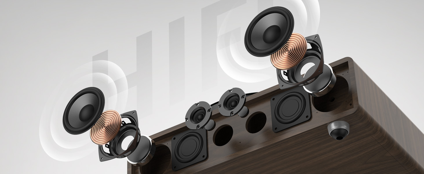 record player with speakers